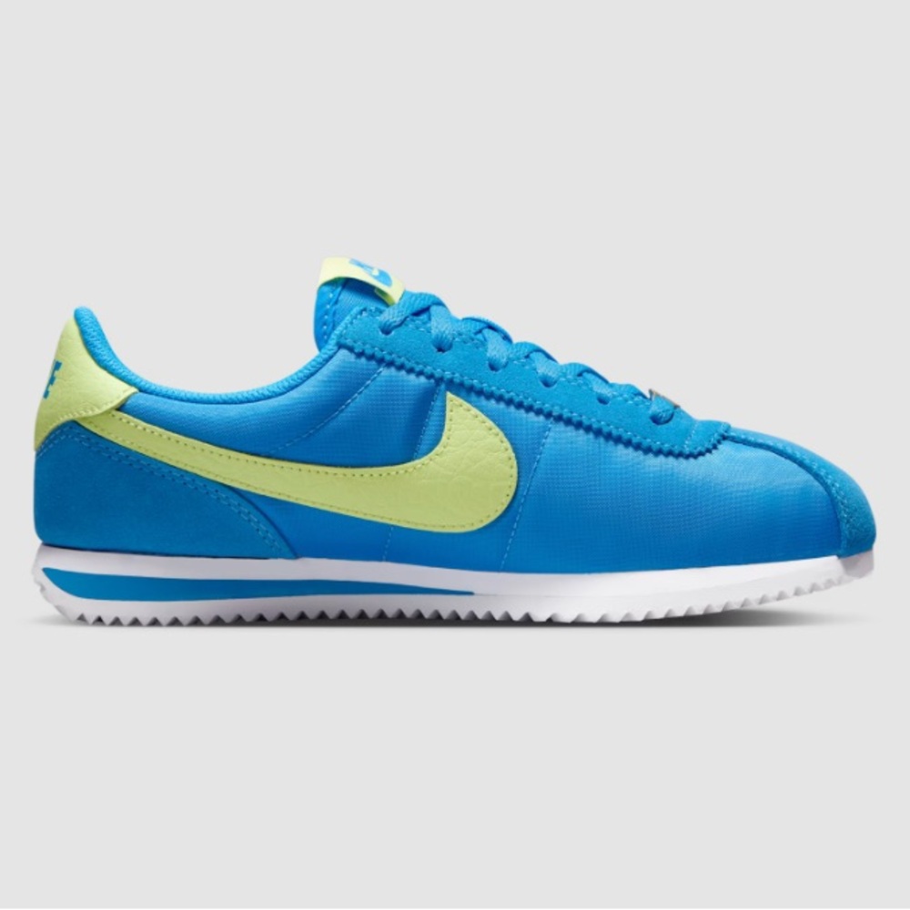 Nike Cortez Blue Nylon Suede Swoosh Neon Shoes Size 6.5 youth 8 Women’s